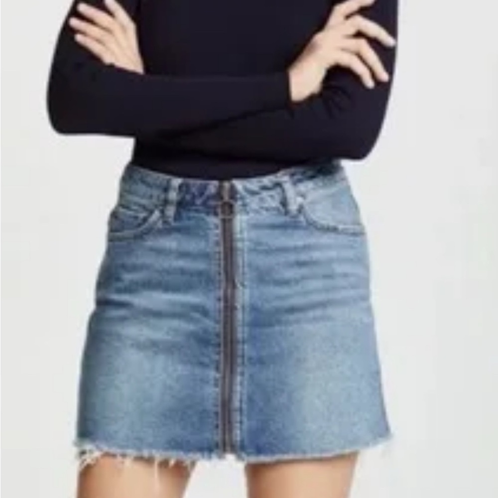 Free People Denim Skirt High Waisted Zipper Denim Skirt!
